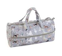 Hobby Gift Exclusive Knitting Bag Project Storage Travel Case Yarn Holder Crochet Bag 16.5 x 45 x 19.5cm, Grey Dogs