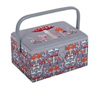 Hobby Gift Medium Sewing Craft Hobby Storage Box, Embroidered Woodland Toadstool