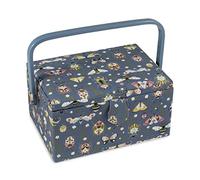 Hobby Gift Medium Sewing Box Organiser with Handle - Cotton Basket Sewing Storage Box, Craft Storage Boxes with Compartments for Tools & Accessories - 18.5 x 25.5 x 14.5cm, Mini Beasts & Crawlies
