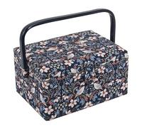 Hobby Gift Exclusive Medium Sewing Craft Hobby Storage Box, Accessories Tray Pin Cushion Pocket PVC Handle 18.5 x 25.5 x 14.5cm, Blossom Birds