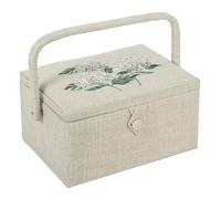 Hobby Gift Sewing Basket Hydrangea Medium Embroidered Craft Storage Box 18.5 x 25.5 x 14.5 cm