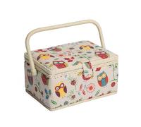 Hobby Gift Exclusive Medium Sewing Craft Storage Box, Wood, Owl, (L/W/H) 25.5 x 18.5 x 14.5cm