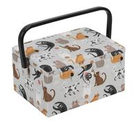 Hobby Gift Medium Sewing & Craft Storage Box – Cats – 18.5 x 25.5 x 14.5 cm