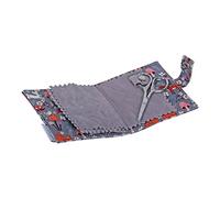 Hobby Gift Needle Case - 5 Sewing Needles 4 Saftey Pins 3 Pins and Scissors Included - 100% Cotton Sharps Storage - 2.5 x 9.5 x 11.5cm - Woodland Toadstool