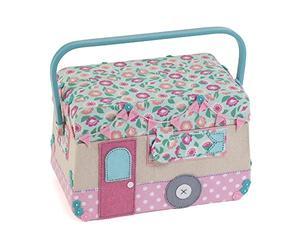 Hobby Gift Novelty Sewing Craft Hobby Storage Box, Embroidered, Caravan