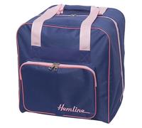 Hobby Gift Overlocker Serger Machine Storage Travel Bag- Polyester Padded Carrying Bag - Pockets for Extra Accessories Storage (d/w/h) 39 x 32 x 36cm, Navy & Pink