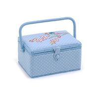 Hobby Gift Sewing Box, Wood/Fabric, Embroidered Tweet, Medium