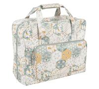 Hobby Gift Sewing Machine Bag - Contemporary Patchwork Bee Print, Reinforced Handle, Front Pocket, Protective Storage & Transportation, 20 x 44 x 38cm