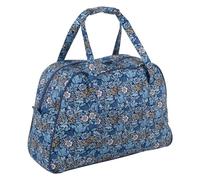 Hobby Gift Sewing Machine Bag - Cotton Fabric with Classic Woodblock Floral Print, Double Handles, Portable Storage Case, Zippered, Strong and Secure 15 x 33 x 48cm