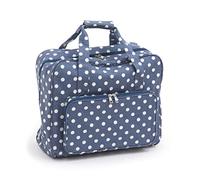 Hobby Gift Exclusive Sewing Machine Bag PVC Padded Carrying Bag Extra Accessories Storage 20 x 44 x 38cm, Polka Dot Denim