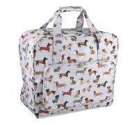 Hobby Gift Exclusive Sewing Machine Bag PVC Padded Carrying Bag Extra Accessories Storage 20 x 44 x 38cm, Sausage Dog
