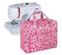 Hobby Gift Sewing Machine Bag - Heavy Duty Padded Carry Bag with Zip Closure, Water-Resistant Large Sewing Bags and Storage for Supplies - 20 x 44 x 38cm, Cherry