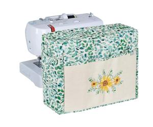 Hobby Gift Sewing Machine Cover with Pockets - Protective Cover Against Dust, Includes Pockets for Sewing Machine Accessories, Fits Most Standard Machines - 33.5 x 44 x 21cm, Eucalyptus