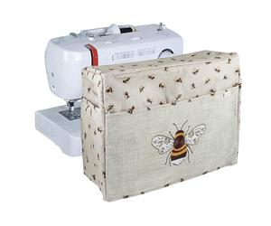 Hobby Gift Sewing Machine Cover with Pockets - Protective Cover Against Dust, Includes Pockets for Sewing Machine Accessories, Fits Most Standard Machines - 33.5 x 44 x 21cm, Bee