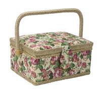 Hobby Gift Sewing Storage Box, Filled Sewing Box with Tray, Hobby Gift Filled Sewing Box, Craft & Hobby Storage, Quilting & Scrapbooking, 24 x 17.5 x 13 cm (B)