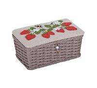 Hobby Gift Strawberry Greenhouse Wicker Sewing Basket