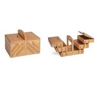Hobby & Gift Wooden Cantilever Medium 3 Tier Craft Storage Box Light Wood