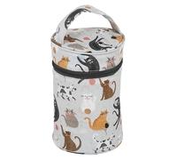 Hobby Gift Wool Holder - Knitting Bag, Yarn Storage, Organizing Crochet and Knitting Needles Hooks Yarn Holder,Matt PVC, (d/w/h) 14 x 14 x 22cm - Cats