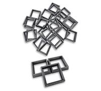 Hobby Heaven 20 to 25mm Square Bases Size Converters For Warhammer Bases - Black Miniature Bases Converters for Wargaming Miniatures Figures - Model Painting Wargame Miniatures (25 pcs)