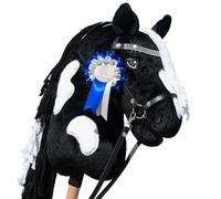 Hobby Horse A3 Black Diamond Pie with Sparkling Net - Black and White Stick Horse with Flood in Children and Teens