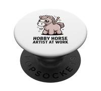 Hobby Horse Artist At Work Cute Pony Rider PopSockets Adhesive PopGrip