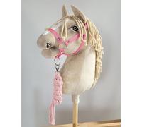 Hobby Horse Halter A3 + Rope Attachment - Pink - No Horse Included