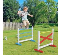Hobby Horse Obstacles - Horse Course Set with 2 Jumps + 1 Hurdle, Height Adjustable, Stable, for Garden, Playroom & Hobby Horse Training