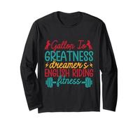 Hobby Horse Rider Gallop to Fitness English Riding Horse Long Sleeve T-Shirt
