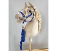 Hobby Horse Set: A3 Headcollar + Rope Tie - Blue - No Horse Included