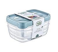 Hobby Life 1.2 Litre 3-Piece Plastic Trend Rectangular Storage/Food Saver Box Set, Transparent