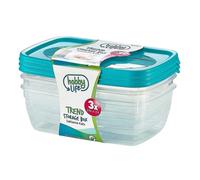 Hobby Life Rectangular Food Storage Box (Pack Of 3) Sky Blue (10Cm X 14Cm X 20Cm)