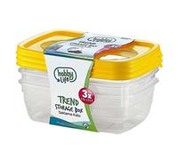 Hobby Life Rectangular Food Storage Box (Pack Of 3) Yellow (9Cm X 11Cm X 16Cm)