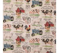 Hobby Lobby Dairy Farm Cotton Calico Fabric-2 Yard