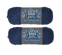 Hobby Lobby I Love This Yarn - 4 Medium 100% Acrylic Yarn for Crocheting & Knitting Blankets, Hats & Accessories, Set of 2, 250 Dark Country Blue