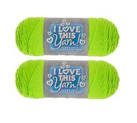 Hobby Lobby I Love This Yarn - 4 Medium 100% Acrylic Yarn for Crocheting & Knitting Blankets, Hats & Accessories, Set of 2, 788 Limelight