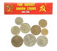 Hobby of Kings Full USSR Coins Set 9 Soviet Union Coins | 8 Kopeks and 1 Rouble Coin | Soviet Russian Money Collection | CCCP Hammer and Sickle 1961 - 1991