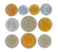 Hobby of Kings Tunisia 10 Mixed Coins | Millim | Dinars | African Currency | Tunisian money Since 1960