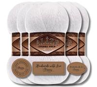 Hobby YARN 3 x Label Label with Alize Angora Gold Simli Glitter Wool Premium 5 x 100 g as a Set, Yarn, Yarn, New Wool, Plain, Knitting Yarn for Crochet, Knitting, Clothing (White - 55)