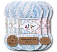 Hobby YARN Alize 5 x 100g Baby Best Turkish Premium Wool Made of Cotton and Acrylic Plain Hand Knitting Yarn for Crochet Knitting Scarves (6669)