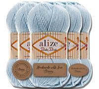 Hobby YARN Alize Baby Best Batik 5 x 100 g Turkish Premium Wool Baby Wool (Azul, 40)