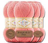 Hobby YARN Alize Baby Best Batik 5 x 100 g Turkish Premium Wool Baby Wool (Coral Oscuro 170)