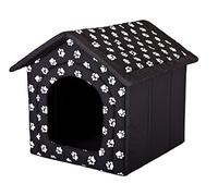 Hobbydog Dog House, Size 3, Black with Paws