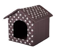 Hobbydog Dog House, Size 3, Brown with Paws
