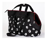 HobbyDog Goal CWL3 Carrying Bag Cat Carrier Pet Carrier with Paws, Size 40 x 30 x 55 cm - Black