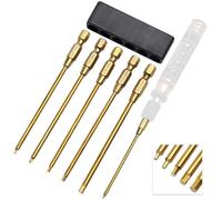 Hobbyfire Titanium 1/4" Drive RC Hex Driver Bit Set 1.27mm 1.5mm 2.0mm 2.5mm 3.0mm Allen Wrench Keys Compatible with Electric Drills Impact Drill (5-Pack)