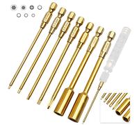 Hobbyfire Titanium RC Hex Driver Bit Set 1.5/2.0/2.5/3.0mm Allen Wrench Keys, M4 Lock Nuts Driver, Phillips,1/4" Drive Compatible with Electric Drills Impact Drill (7-Pack)
