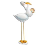 Hobbyfun 95mm Polyresin Stork Birth Of A Boy Ornament