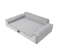 HOBBYGARDEN Dog Bed Cushion Pet Bed Dog Sofa Dog Couch Lounger Sofa Dog Basket Pet Bed Soft Ash 98 x 66 cm