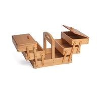 3 Tier Pine Wood Sewing Box - Light Wood