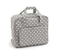 Sewing Machine Bag Matt PVC Grey Linen Polka Dot - Grey